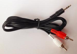 China 1.2M length 2 RCA to 3.5 stereo AV cable For IPOD / IPHONE DVD players on sale
