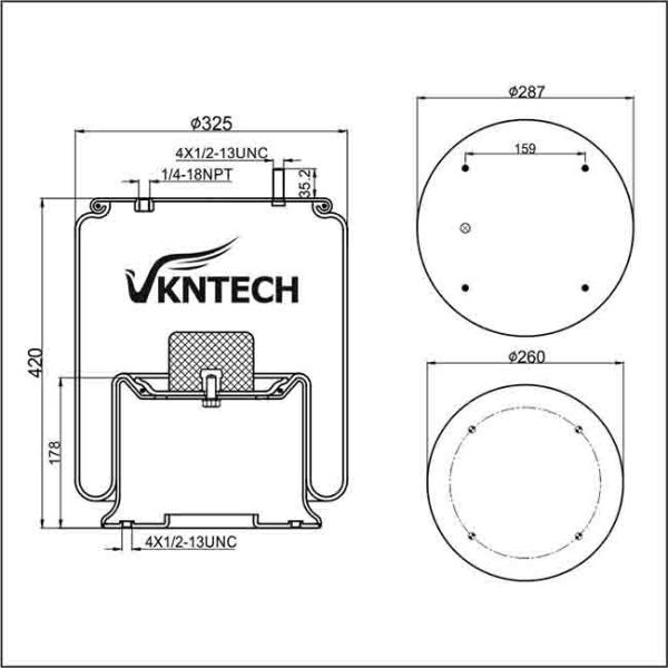 B-12514-004/S2063 Natural Rubber Air Spring/1R14-019 Air Suspension Spring Parts For OEM Piston Steel 11 10.5-21 A 318