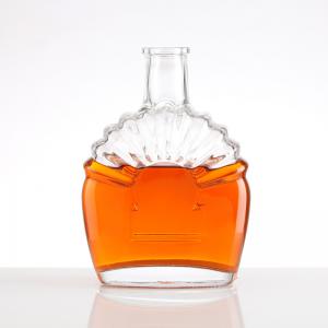 China Clear Super Flint Glass Brandy Xo Bottle 200 Ml 375 Ml 500 Ml 700 Ml 1000 Ml Empty on sale