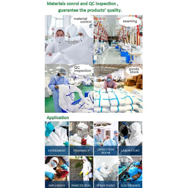 Multi Layer Nurse Hospital Surgical Scrubs SMS Blue Disposable Gown With 3 Pocket