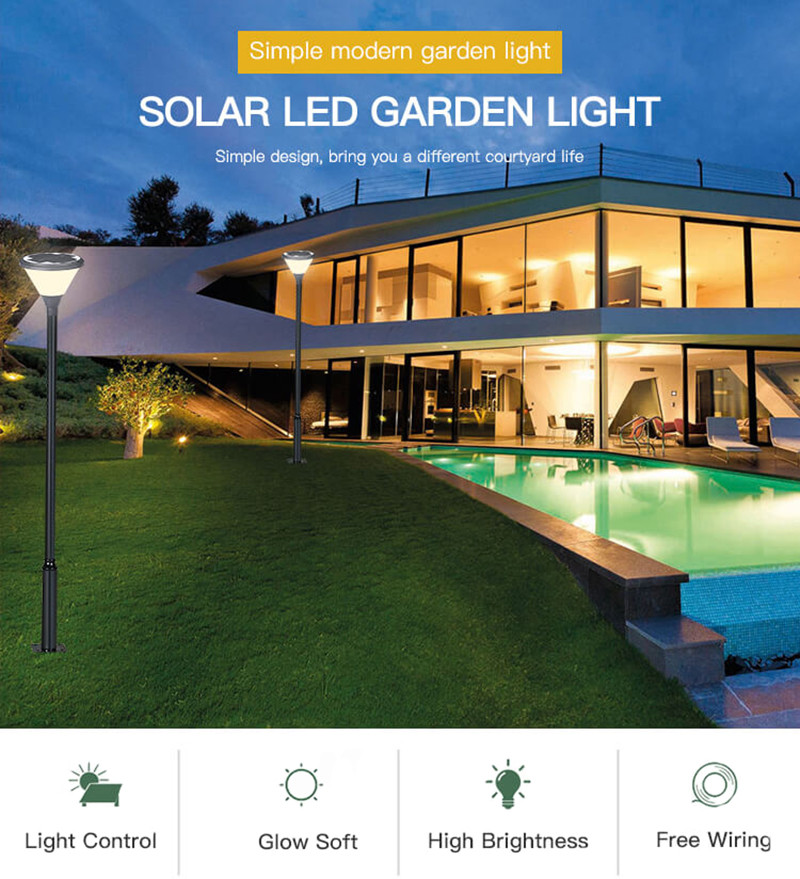 Outside Waterproof Solar Pillar Light Lamp Landscape Post Garden Outdoor 9000K