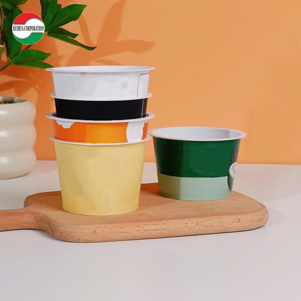6oz Customize Logo Greek Yogurt Cups Single Wall Plastic Small Size Fruit Ice Cream Cups Lids PP Material for Snacks Chocolate