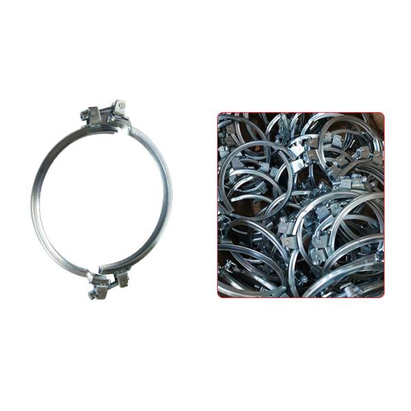 German Standard 350mm Galvanized Pipe Clamps Fast Round V Shaped Air Duct Flanging