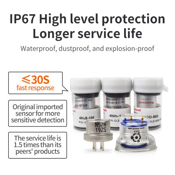 LCD Screen Combustible Gas Detectors YA-D400 Fixed Industrial Gas Leak Detector