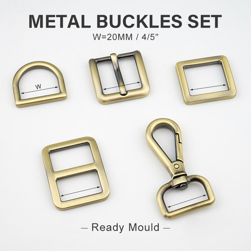 20mm Bag Making Hardware Set D Ring Swivel Snap Hook Slider Buckle Adjustable Pin Buckle