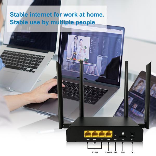 1*WAN 3*LAN 3G 4G LTE 2.4G Wifi Router 300Mbps 5dbi Antennas Plastic Case Wireless Router
