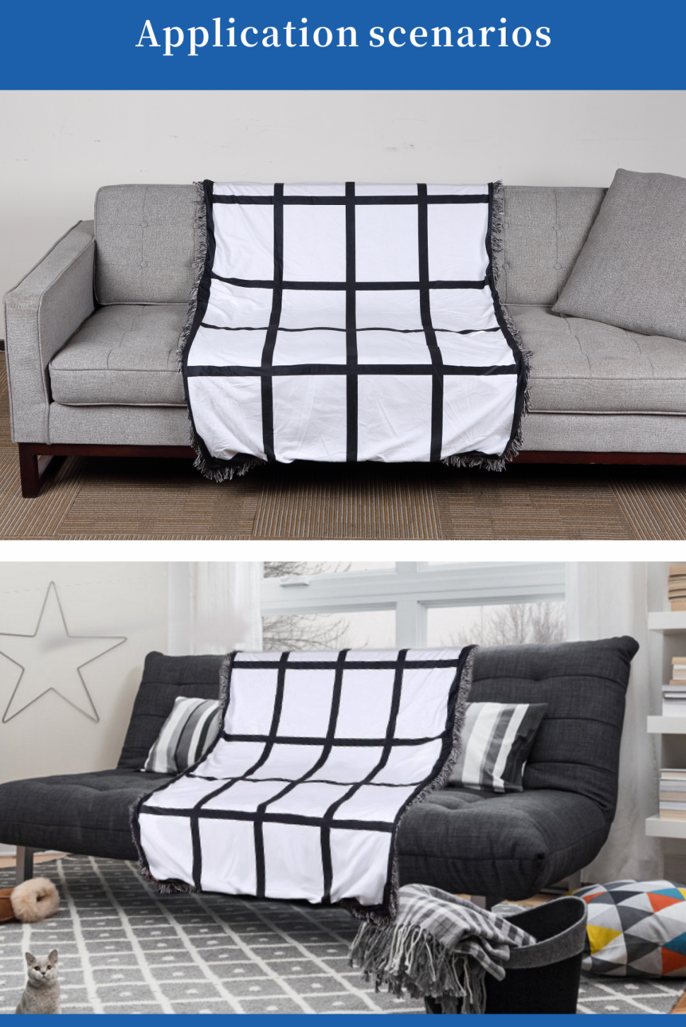 40*60inch Personalized Velvet Throw Blanket 20-Panel Sublimation Blanket Blanks Knitted Plain Printed US Warehouse Available