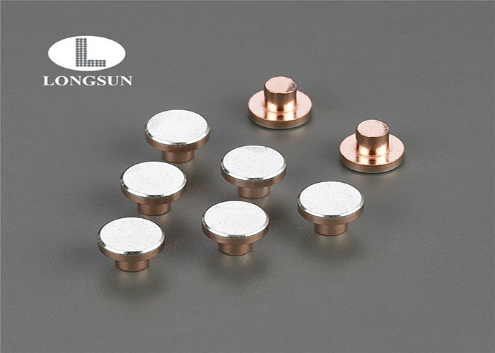 High Electrical Conductivity Electrical Contact Rivets Three Parts Composite