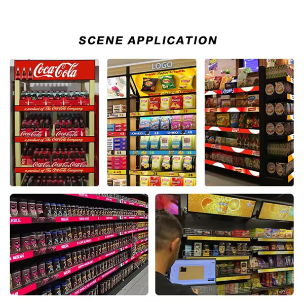 48.8 inch stretch LCD strip advertising wide touch screen display retail shelf