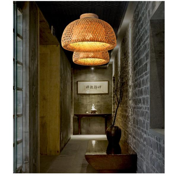 Modern Natural Bamboo Ceiling Lights E27 Minimalism Home wicker rattan ceiling lamp(WH-WA-52)