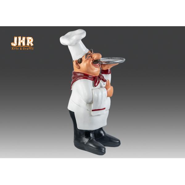Poly Chef Tabletop Statue Polyresin Statue Figurine Resin French Chef Sculpture