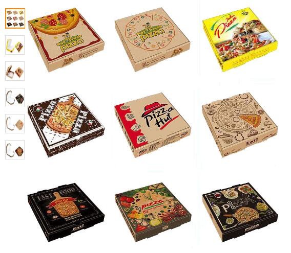 Wholesale Custom Printed Corrugated Cardboard Recycle Paper Pizza Box Manufacturer,Foldable Flat Packing Blank Craft Pac