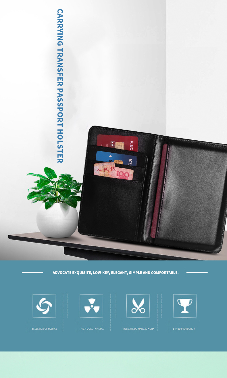 Others Pattern Type Blank Sublimation Travel Passport Holder with PU Leather Material