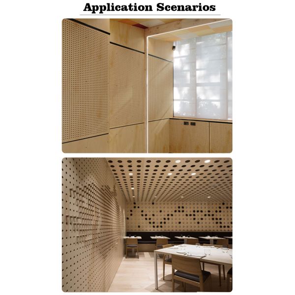 Durable Perforated Acoustic Panel Fireproof Decorative Perforated Wood Wall Panels
