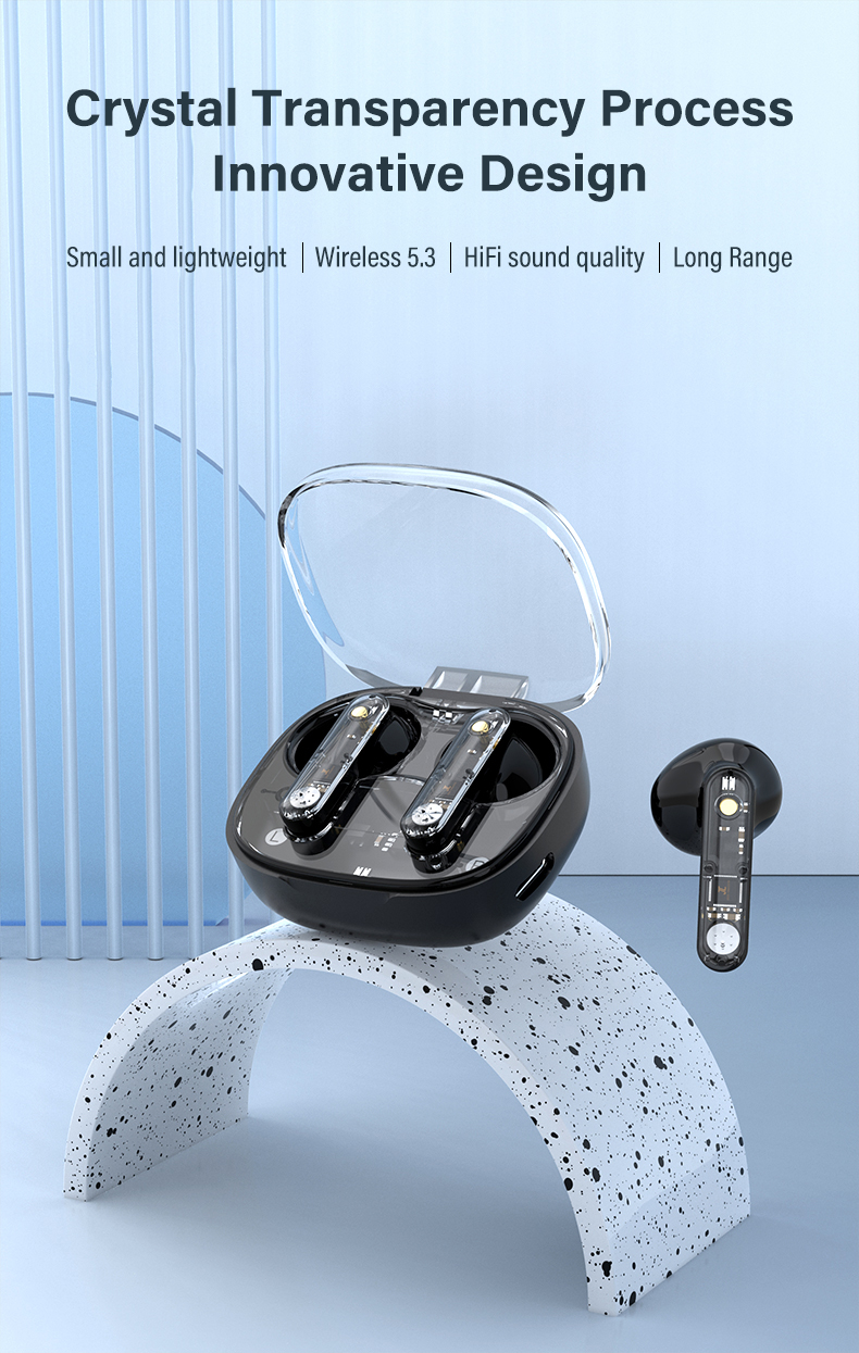 Transparent Mini In-Ear Sports Earphones for Running and Gaming 2 Hours Charging Time