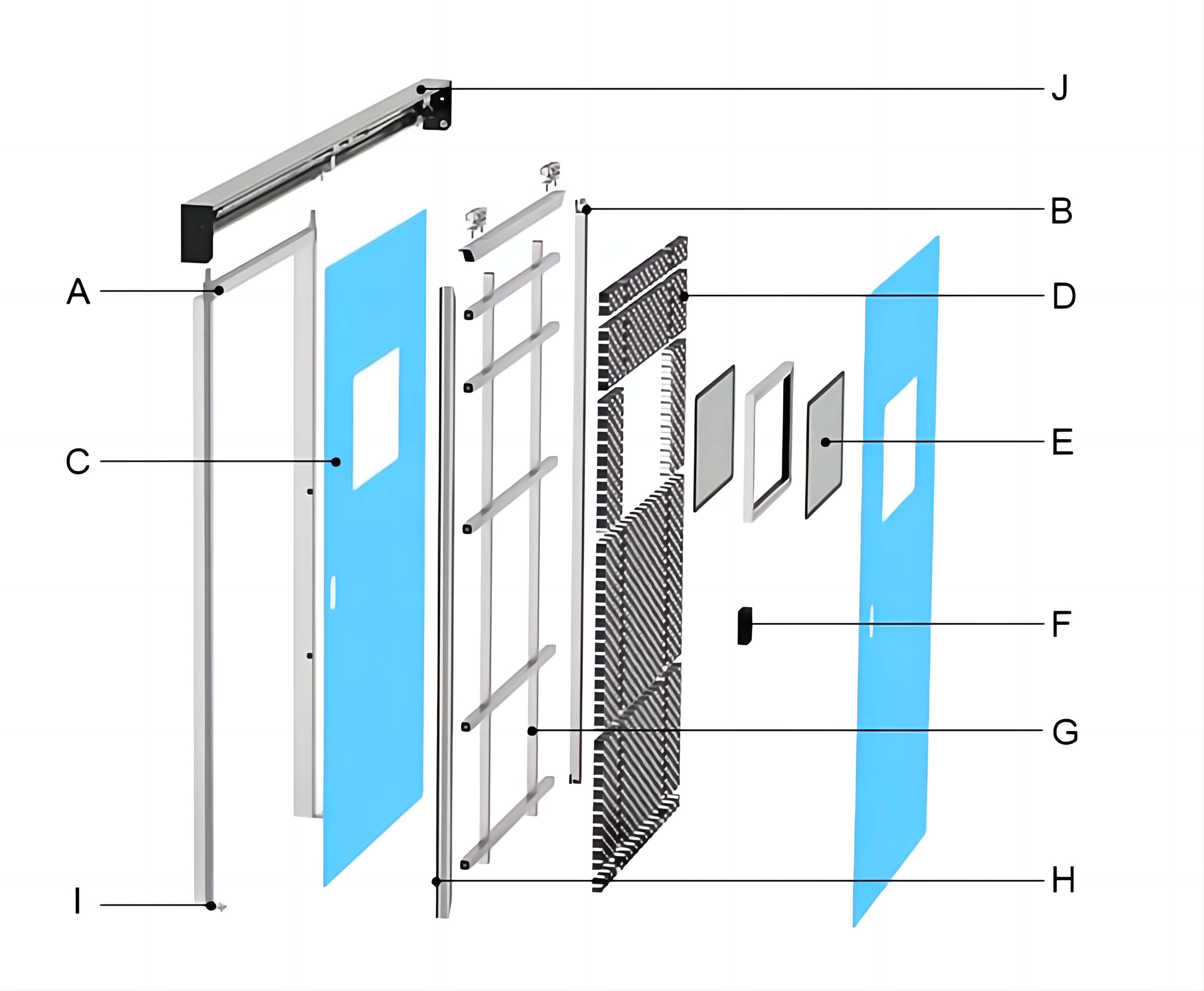 Hospital Steel Operating Room Door Anti Bacteria Coated