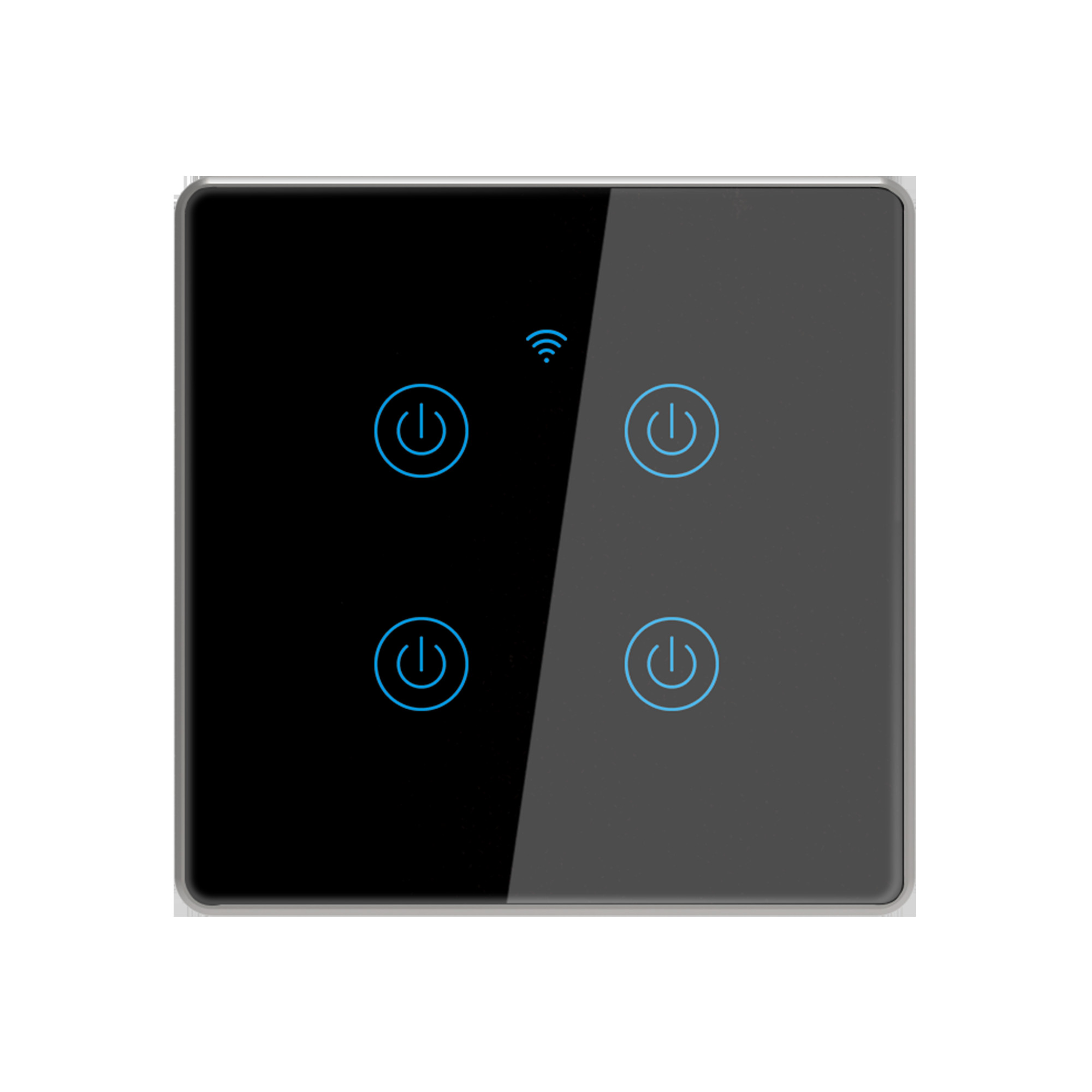 Smart Home Tuya Wifi Switch For Eu Standard 4 Gang Metal Bezel App Remote Schedule Voice Control