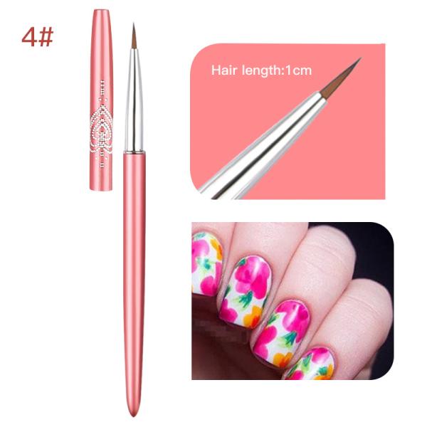 Metal Handle Triangle Nail Gel Paint Brush 12pcs Set Nail Polish Brush
