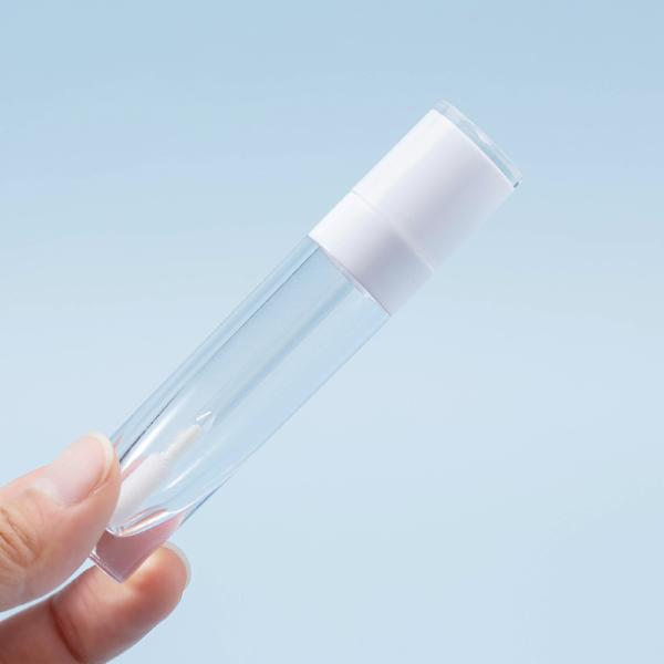 5ml Clear Empty Lip Gloss Tube Pink White Custom Logo with applicator