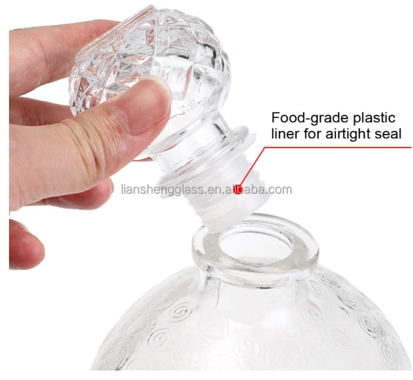Clear Glass 375ml 200ml 500ml Empty Liquor Bottle with Customied Bottle color