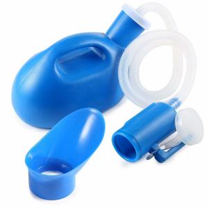 China Portable male urinal with lid, Men's urinal,Re-Useable male urine bottle,disposable medical urinal 2000ml,Blue, on sale