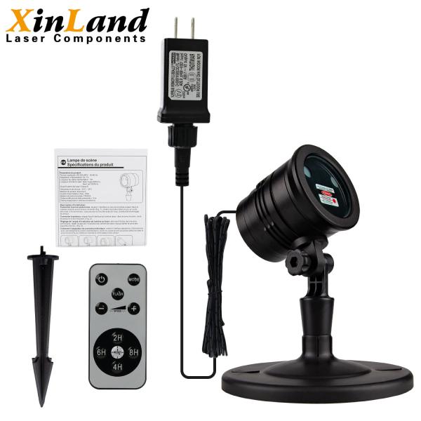 Outdoor Red And Green Starry Projection Light 3 Working Modes Waterproof Plug In