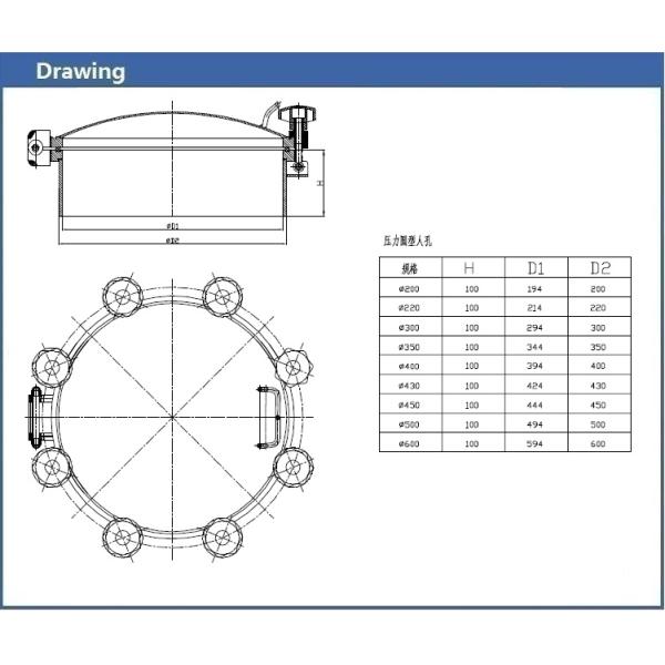 DONJOY 500mm Round Manhole Cover With Pressure Welded To The Tank