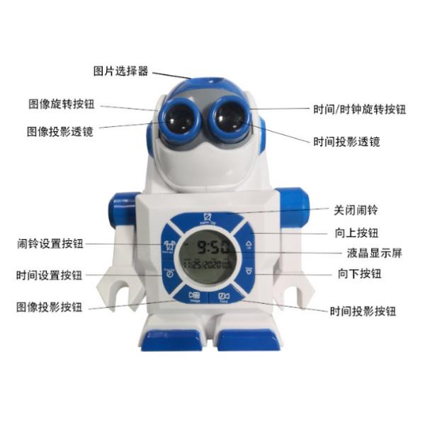 OEM Robot Kids Alarm Clock eco friendly Plastic ABS material