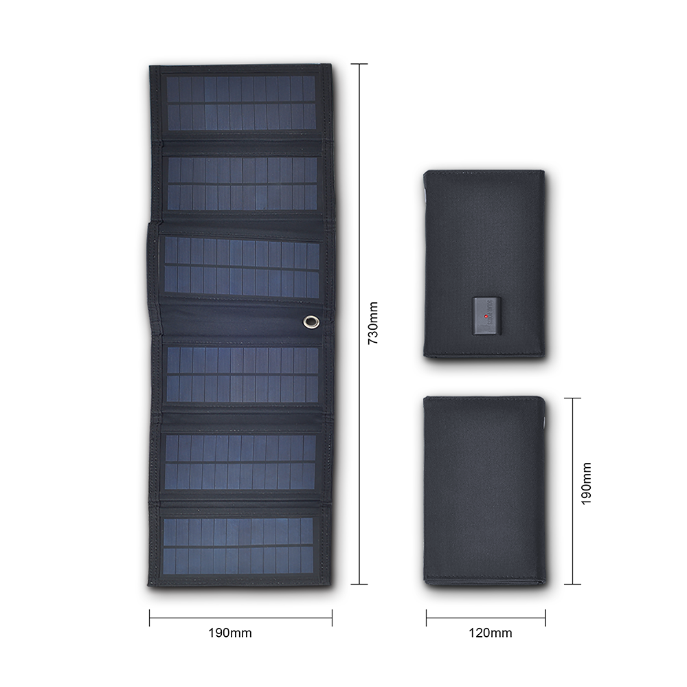 Sunpower Cells 14w 15w Folding Solar Phone Charger Panel with PET/ETFE Surface Material