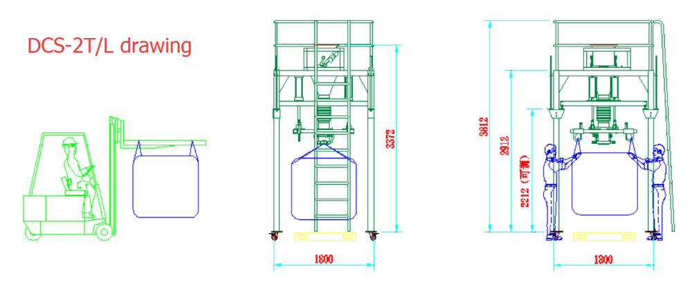 Quartz Sand Tons Bag Packing Machine With Dust Remove Device