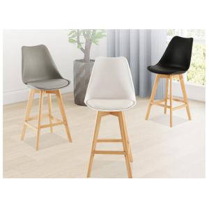 Multifunctional Beech Bar Stool , Grey Leather Bar Stools With Backs