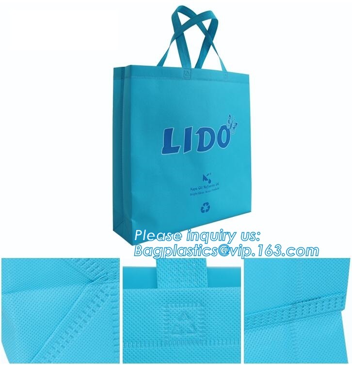 ultrasonic non woven bag with CMYK print and laminated with handles, Cheap Promotional Custom Non Woven Bag, bagease pac