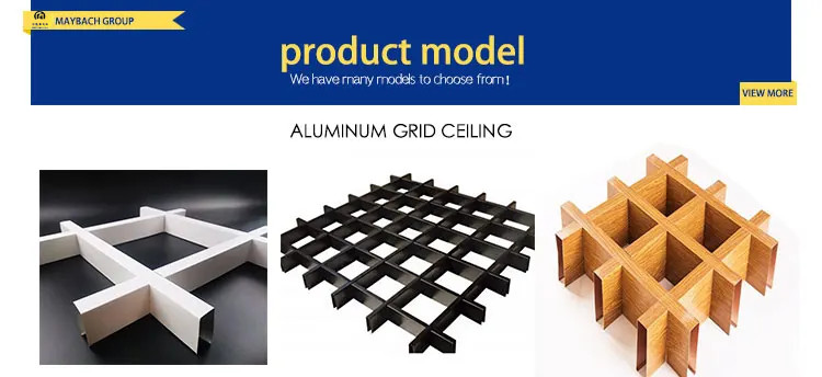 Metal Suspended False Ceiling Customized Aluminum Suspended Ceiling Grille Fire Resistant