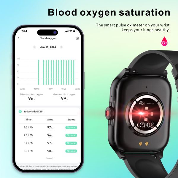 Eraysun Classic Fashion QX15 Smartwatch Sport BT Call Voice Assistant Hi-Fi Music Body Temperature Touch Screen Smart Watches