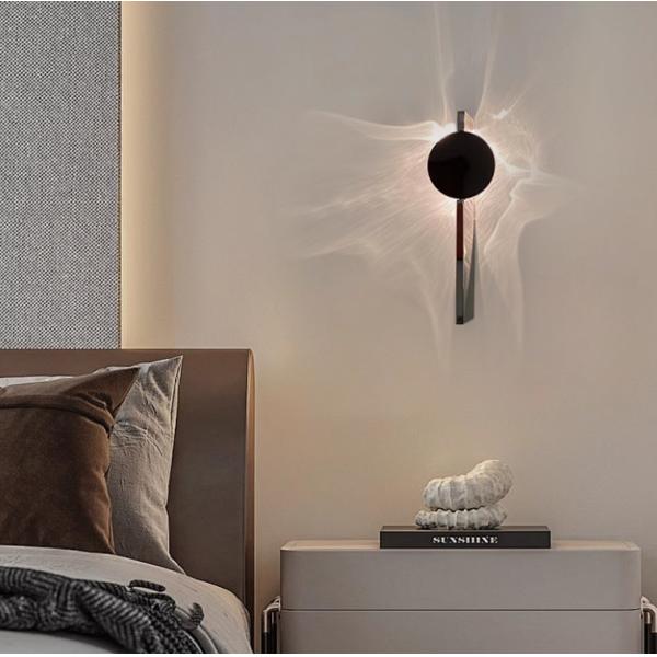 Nordic silver wall lamp modern simple bedroom bedside minimalist light wall lamp