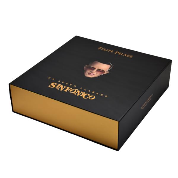 Custom Luxury Black Single Bottle Magnetic Wine Packaging Box With Accessories Set