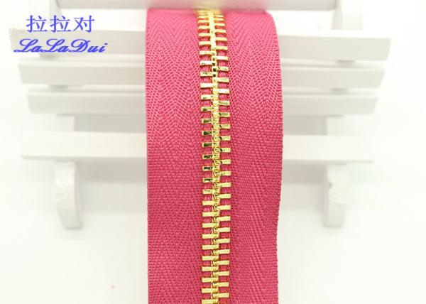 Cheap Metal Ykk Sewing Notions Zippers ,  Pink / Green / Purple Tape 9 Inch Separating Zipper for sale