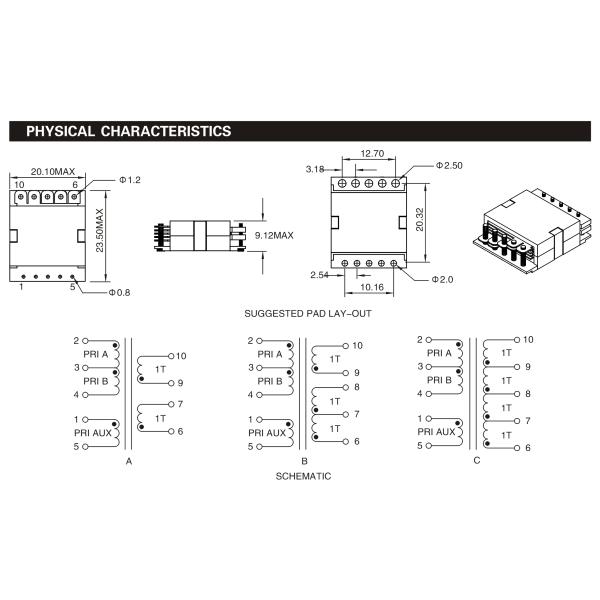 TP25F Series High Frequency Planar Transformer for for SMPS