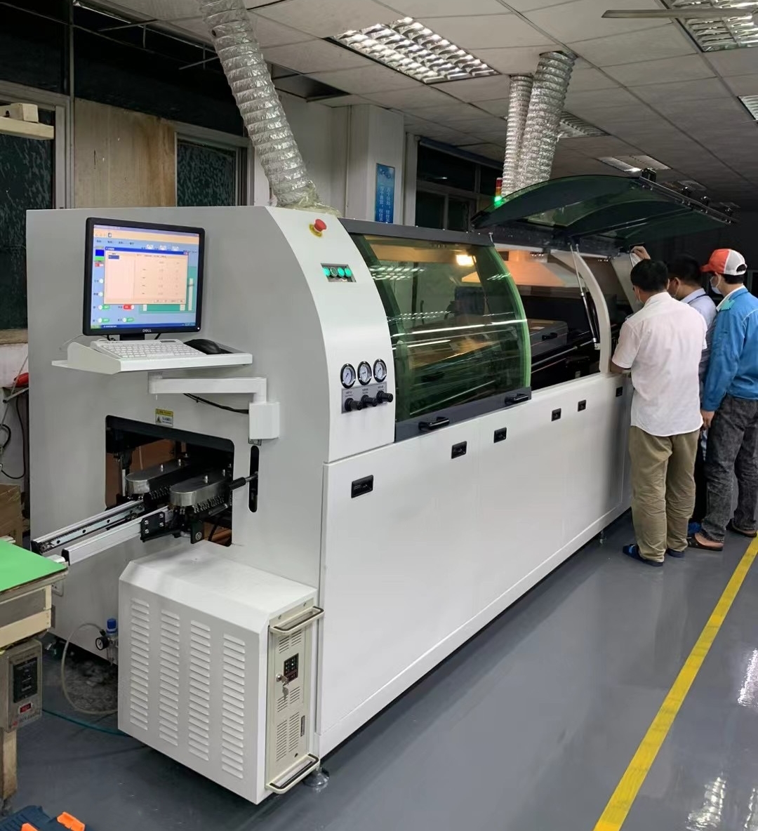 PC Control Lead-free Wave Soldering Machine PC250DS, PC300DS, PC350DS For PCB DIP Production Line