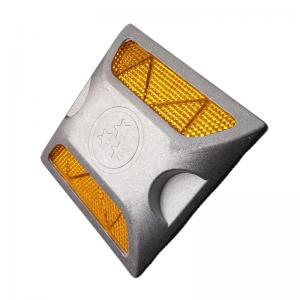 Quality Road Safety Road Marking PVC Aluminum Yellow Square LED Solar Ground Light Road Stud wholesale