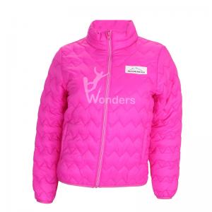 Quality Girls Water Resistant Zig Zag Quilted Padded Full Zip Jacket Gliding Print wholesale