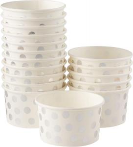 China Silver Foil Polka Dots 12 Oz 8 Oz  Biodegradable Recyclable Hot And Cold Paper Cups on sale