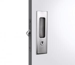 Quality Satin Nickel Metal Sliding Door Locks With Key , 35 - 70mm Door thickness wholesale