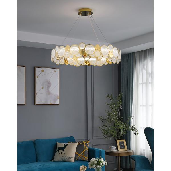 Modern chandelier lighting smoke gray glass round luxury crystal ceiling chandelier lighting(WH-CY-213)