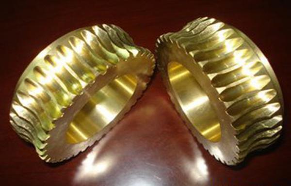 Cheap Durable Gold Brass Worm wheel / gear hobbing services and CNC Turning for sale