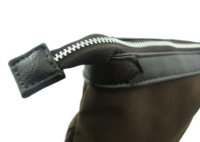 Custom Logo Travel Accessory Bag , Travel Cosmetics Pouch Brown Color