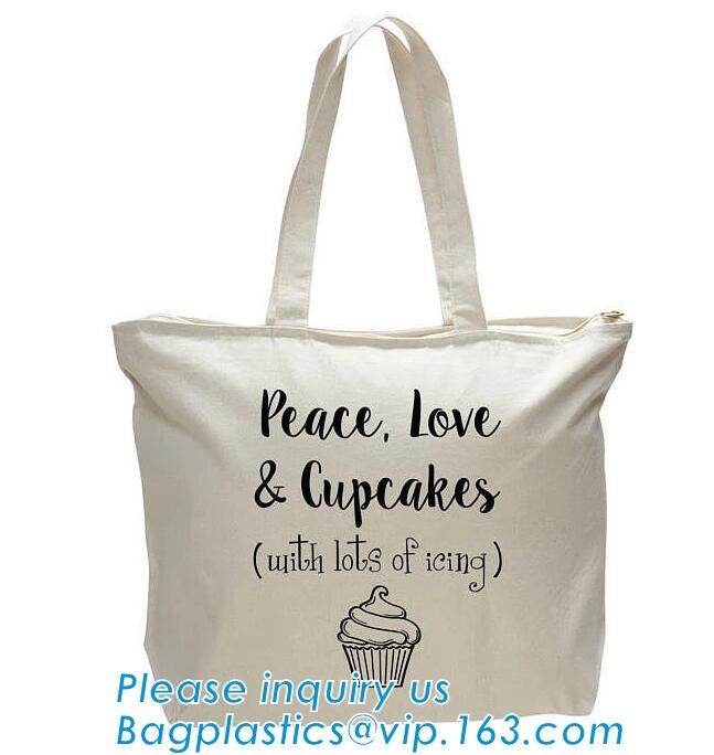 Reusable 100% Cotton Canvas Bag Canvas Tote Bags Convenient Environmentally Grocery Shopping Bags,zipper canvas bag cott