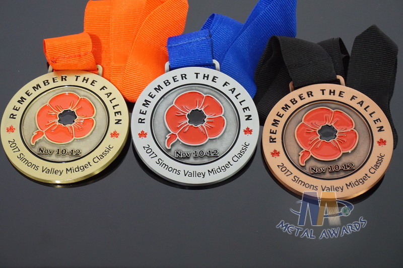 Antique Brass Plating Bespoke Logo Competition Medals Recess Sandblasted Effect