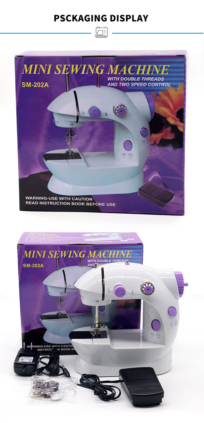 Easy to Operate Sewing Machine Mini Portable Household with Night Light and Foot Pedal