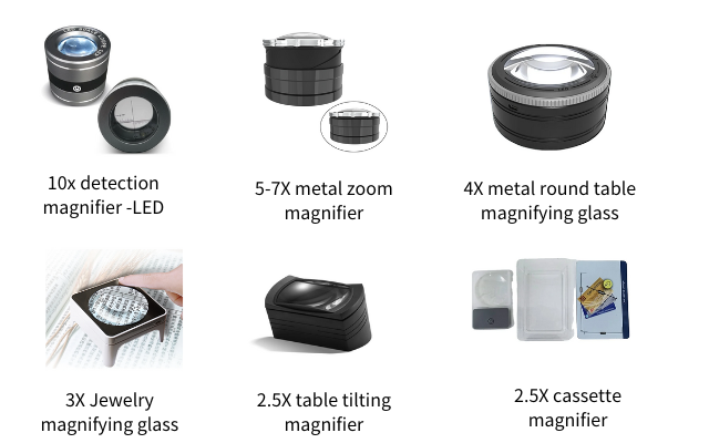 New 40mm Magnifier Plastic Handheld Straight Handle with Hanging Hole Magnifier Reading HD Optical Glass Magnifier